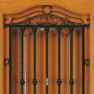 Reja de hierro forjado en puerta de casa depueblo